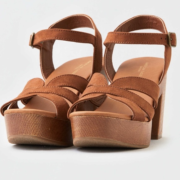 1 LEFT 👡 VEGAN WOODEN PLATFORM SANDAL SHOE 11 - Picture 2 of 7